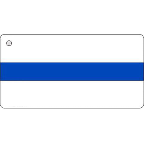 Thin Blue Line on White Key Chain