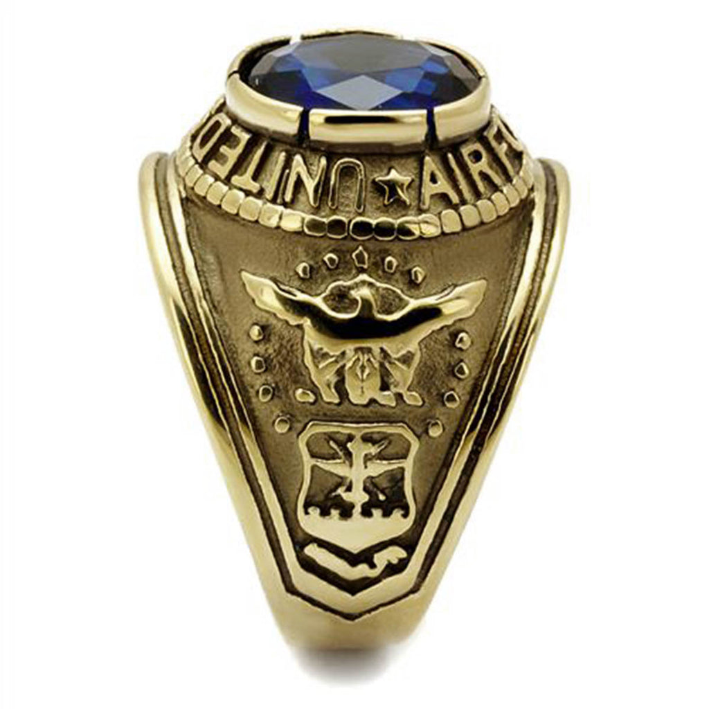 Air Force G: Mens US Air Force Service 316L Steel Ring and IP 14K Gold -  Trustmark Jewelers